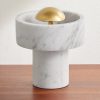 Stone Portable Marble and Gold-Tone LED Lamp