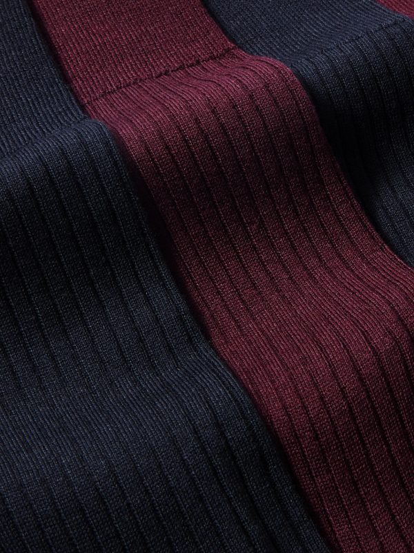 N7 Finest Two-Pack Ribbed Virgin Wool-Blend Socks - CU N7 Finest Two-Pack Ribbed Virgin Wool-Blend Socks - CU