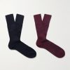 N7 Finest Two-Pack Ribbed Virgin Wool-Blend Socks N7 Finest Two-Pack Ribbed Virgin Wool-Blend Socks
