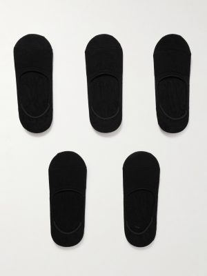 Step Casual Five-Pack No-Show Cotton-Blend Socks