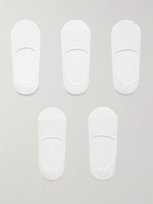Step Casual Five-Pack No-Show Cotton-Blend Socks