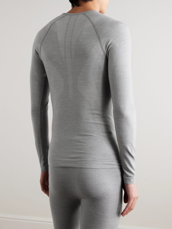 Printed Virgin Wool-Blend Ski Base Layer - BK