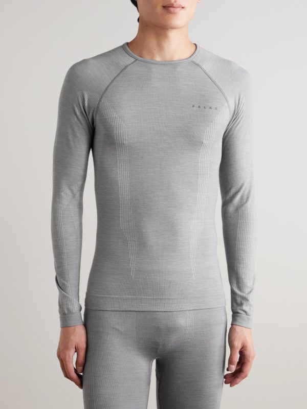 Printed Virgin Wool-Blend Ski Base Layer - FR