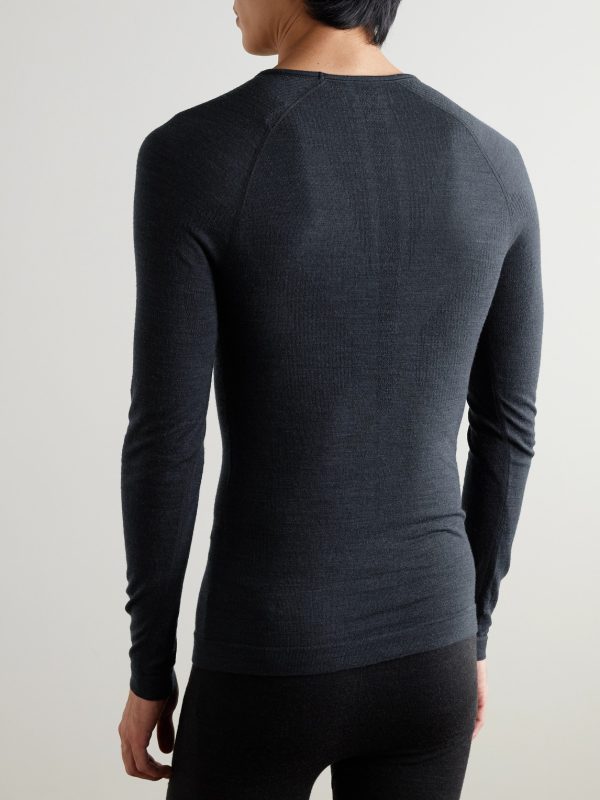 Printed Virgin Wool-Blend Ski Base Layer - BK Printed Virgin Wool-Blend Ski Base Layer - BK