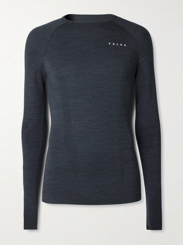 Printed Virgin Wool-Blend Ski Base Layer Printed Virgin Wool-Blend Ski Base Layer