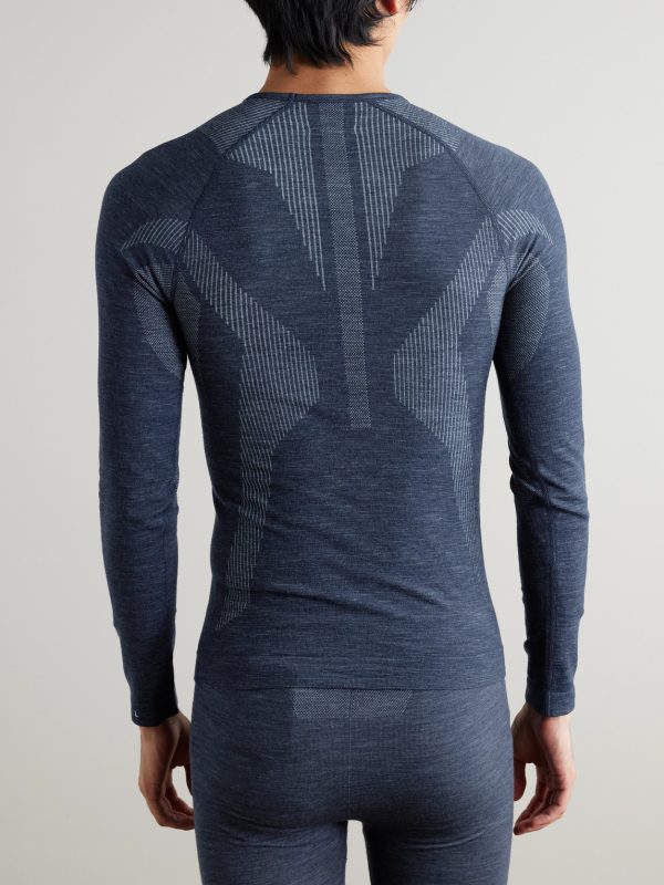 Printed Virgin Wool-Blend Ski Base Layer - BK