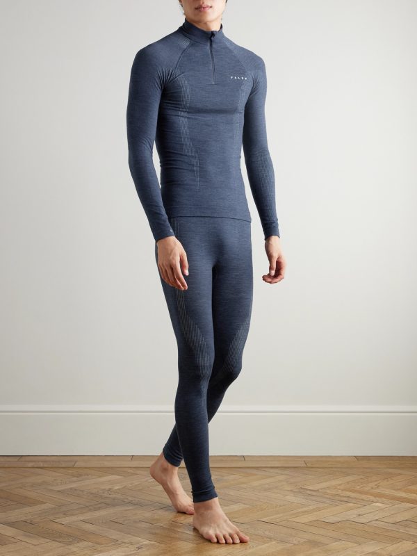 Printed Virgin Wool-Blend Half-Zip Ski Base Layer - OU Printed Virgin Wool-Blend Half-Zip Ski Base Layer - OU