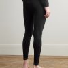 Recycled Ribbed-Knit Ski Tights - BK Recycled Ribbed-Knit Ski Tights - BK