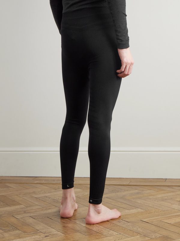 Recycled Ribbed-Knit Ski Tights - BK Recycled Ribbed-Knit Ski Tights - BK
