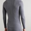 Printed Virgin Wool-Blend Jersey Half-Zip Ski Base Layer - BK Printed Virgin Wool-Blend Jersey Half-Zip Ski Base Layer - BK
