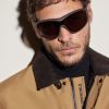 Thyra Oversized Oval-Frame Acetate Sunglasses - BK