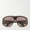 Thyra Oversized Oval-Frame Acetate Sunglasses