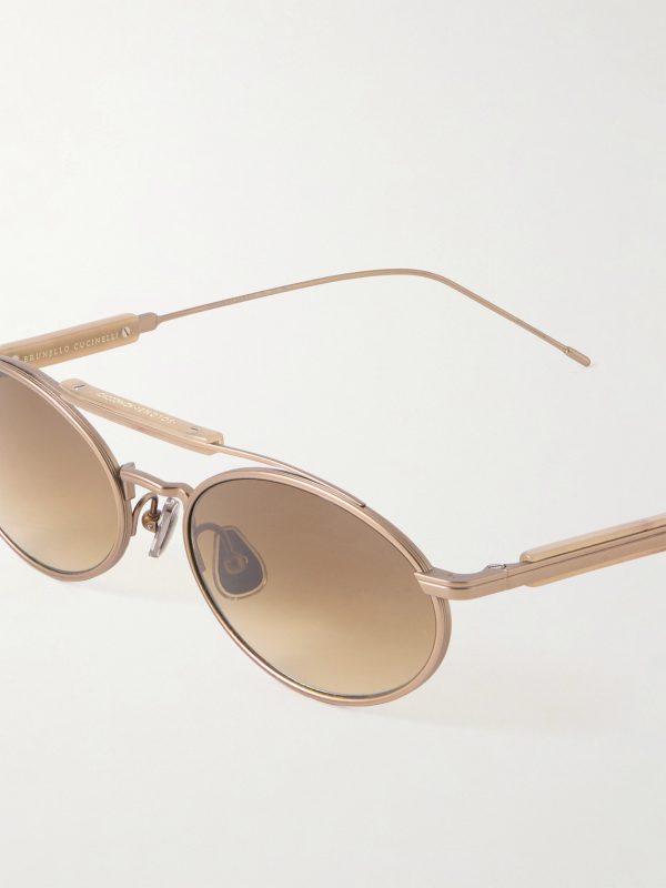 Round-Frame Gold-Tone Sunglasses - CU