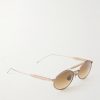 Round-Frame Gold-Tone Sunglasses - FR