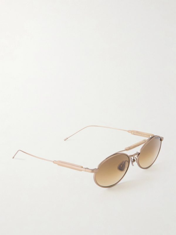 Round-Frame Gold-Tone Sunglasses - FR
