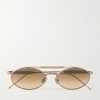 Round-Frame Gold-Tone Sunglasses