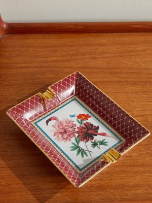+ Beto Val Birdbloom Painted Porcelain Ashtray + Beto Val Birdbloom Painted Porcelain Ashtray