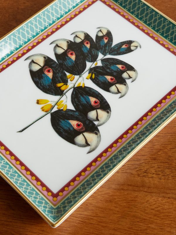 + Beto Val Parrotstem Painted Porcelain Trinket Tray - CU + Beto Val Parrotstem Painted Porcelain Trinket Tray - CU