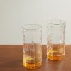 Bamboo Set of Two Crystal Glass Highball Glasses