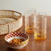 Bamboo Set of Two Crystal Glass Highball Glasses - OU