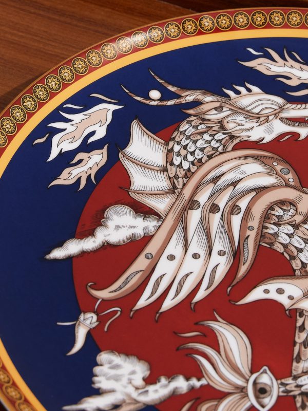 The Dragon Gold-Trimmed Porcelain Decorative Plate - CU The Dragon Gold-Trimmed Porcelain Decorative Plate - CU