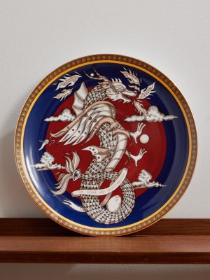 The Dragon Gold-Trimmed Porcelain Decorative Plate The Dragon Gold-Trimmed Porcelain Decorative Plate