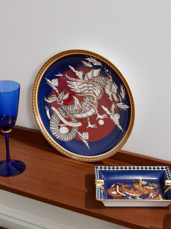 The Dragon Gold-Trimmed Porcelain Decorative Plate - OU The Dragon Gold-Trimmed Porcelain Decorative Plate - OU