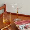 Bamboo Set of Two Crystal Glass Champagne Coupes - OU