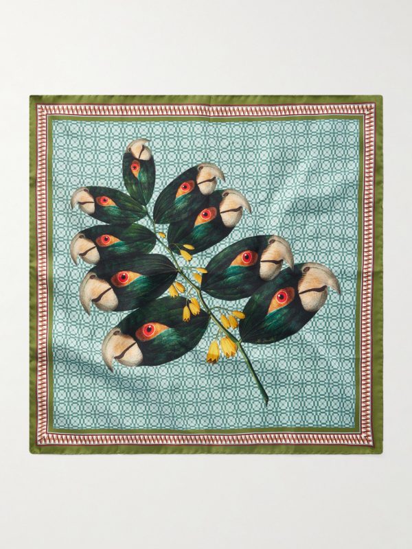 Printed Silk Pocket Square - FR Printed Silk Pocket Square - FR