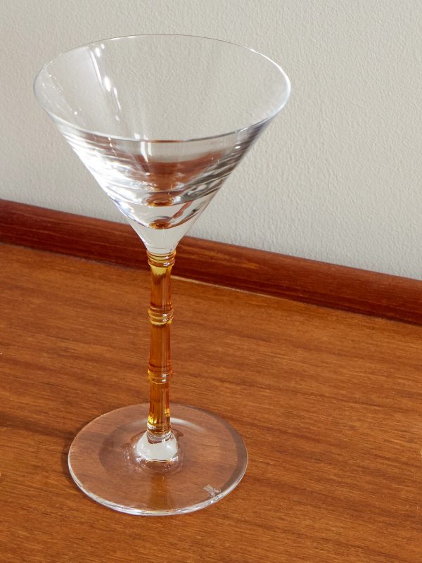Bamboo Set of Two Crystal Glass Martini Glasses - CU Bamboo Set of Two Crystal Glass Martini Glasses - CU