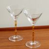 Bamboo Set of Two Crystal Glass Martini Glasses Bamboo Set of Two Crystal Glass Martini Glasses