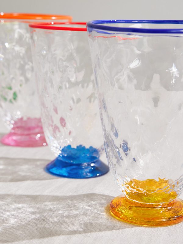 Quilted Set of Four Murano Glasses - CU Quilted Set of Four Murano Glasses - CU