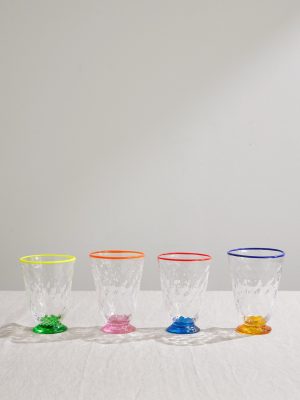 Quilted Set of Four Murano Glasses Quilted Set of Four Murano Glasses
