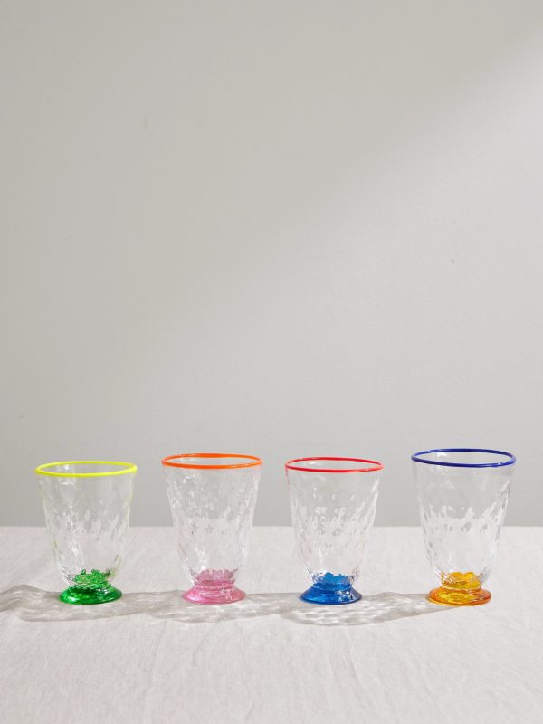 Quilted Set of Four Murano Glasses Quilted Set of Four Murano Glasses
