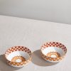 Set of Two Gold-Plated Painted Porcelain Snack Bowls Set of Two Gold-Plated Painted Porcelain Snack Bowls
