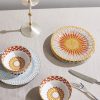 Set of Two Gold-Plated Painted Porcelain Snack Bowls - OU Set of Two Gold-Plated Painted Porcelain Snack Bowls - OU