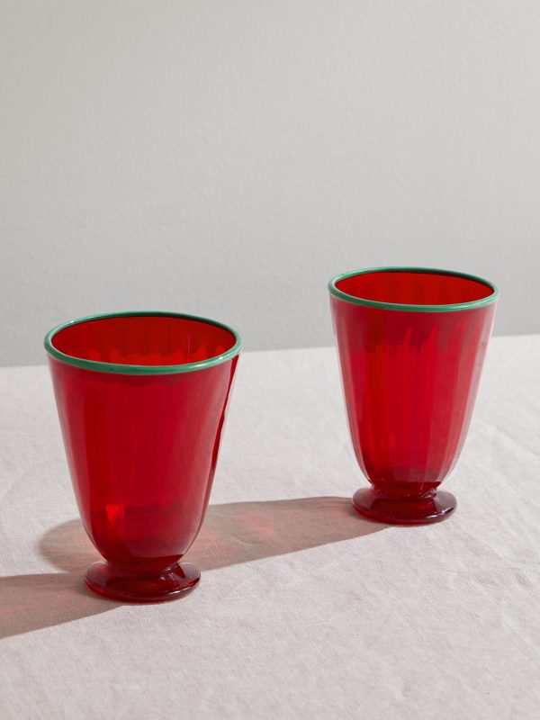 Rainbow Set of Two Murano Glasses Rainbow Set of Two Murano Glasses