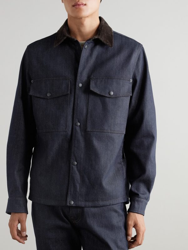 Corduroy-Trimmed Denim Jacket - FR Corduroy-Trimmed Denim Jacket - FR