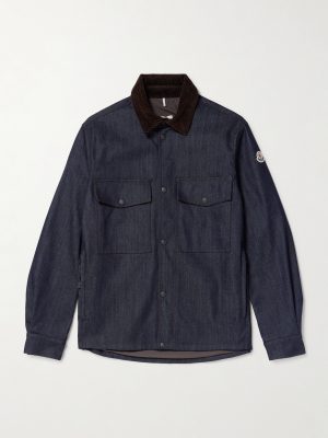 Corduroy-Trimmed Denim Jacket