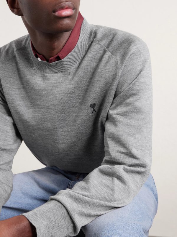 Logo-Embroidered Wool Sweater - CU