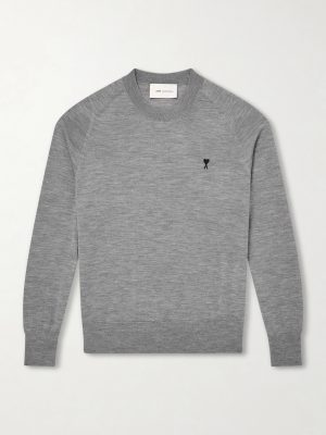 Logo-Embroidered Wool Sweater