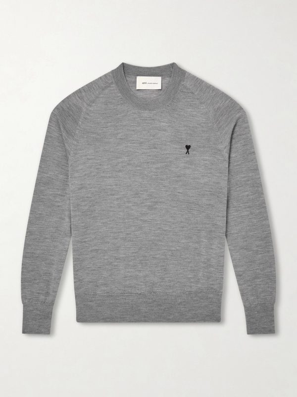 Logo-Embroidered Wool Sweater