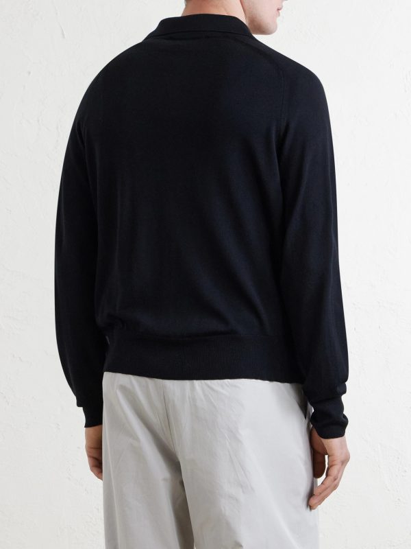 Quota Logo-Embroidered Merino Wool Cardigan - BK Quota Logo-Embroidered Merino Wool Cardigan - BK