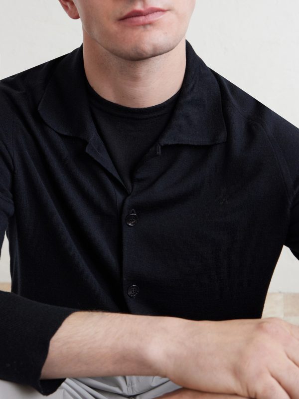 Quota Logo-Embroidered Merino Wool Cardigan - CU Quota Logo-Embroidered Merino Wool Cardigan - CU