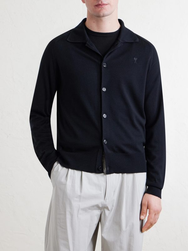 Quota Logo-Embroidered Merino Wool Cardigan - FR Quota Logo-Embroidered Merino Wool Cardigan - FR