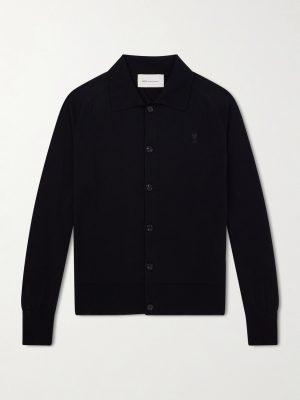 Quota Logo-Embroidered Merino Wool Cardigan