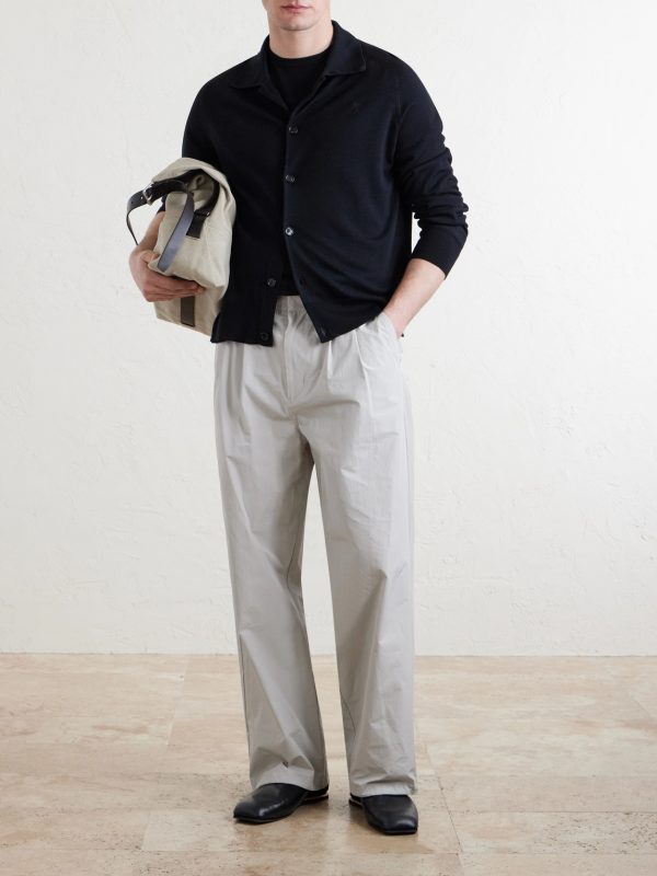 Quota Logo-Embroidered Merino Wool Cardigan - OU Quota Logo-Embroidered Merino Wool Cardigan - OU