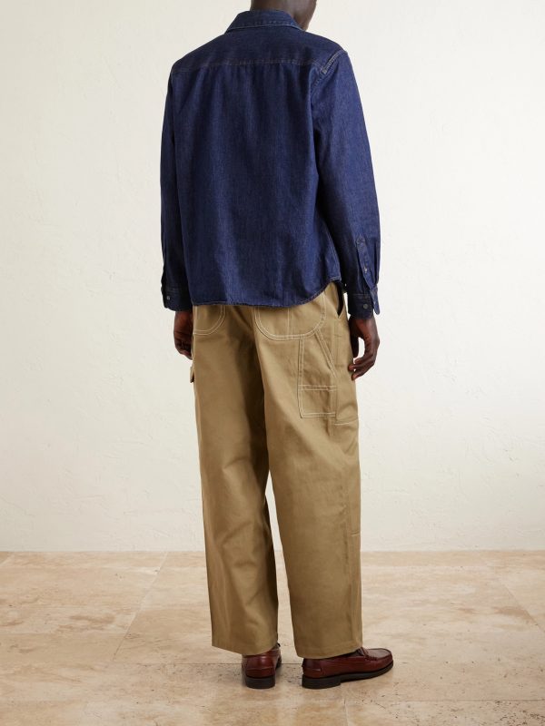 Straight-Leg Cotton-Canvas Trousers - BK Straight-Leg Cotton-Canvas Trousers - BK
