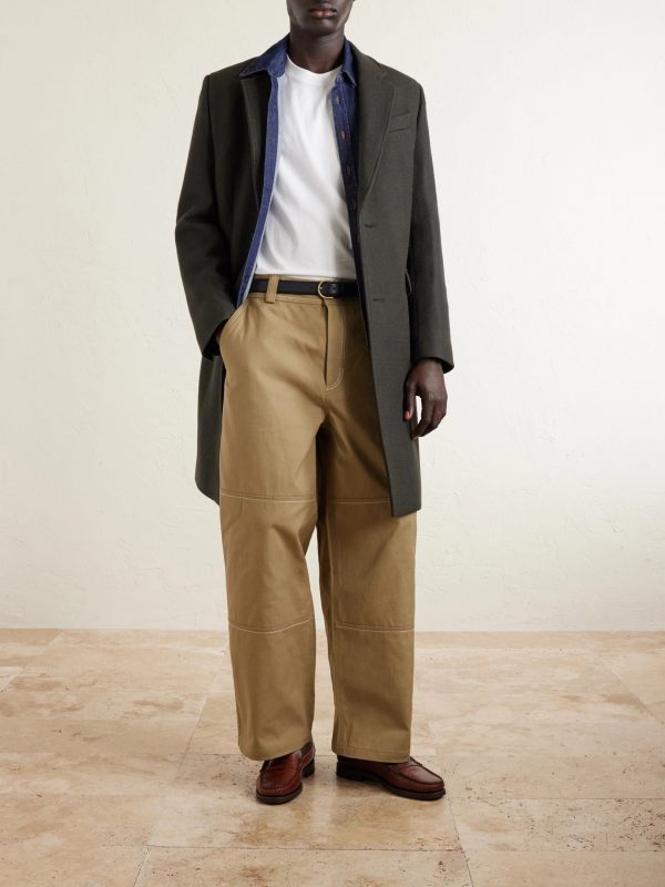 Straight-Leg Cotton-Canvas Trousers - OU Straight-Leg Cotton-Canvas Trousers - OU