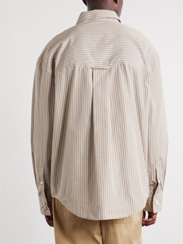 Striped Cotton-Poplin Shirt - BK Striped Cotton-Poplin Shirt - BK